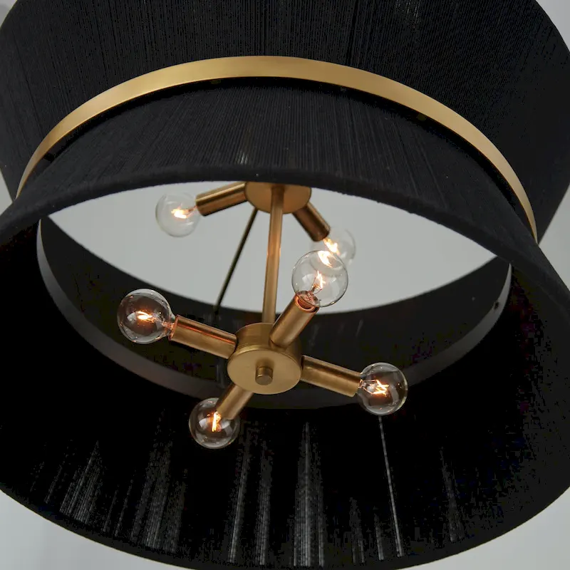 Cecilia 24.25  8-light Patinaed Brass/ Tapered String Pendant