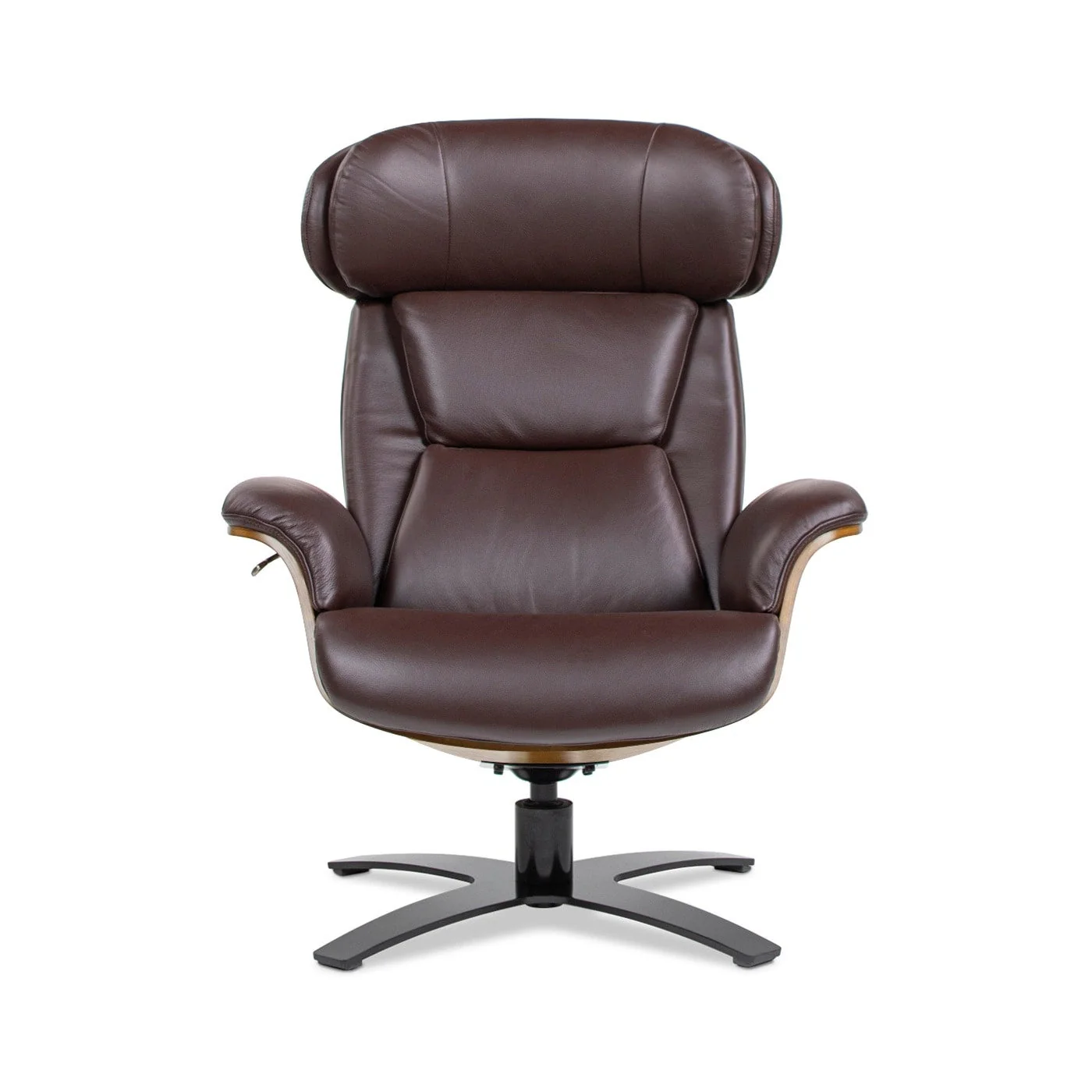 Jovan 31.5 Curved Wood Genuine Leather Recliner Lounge Chair