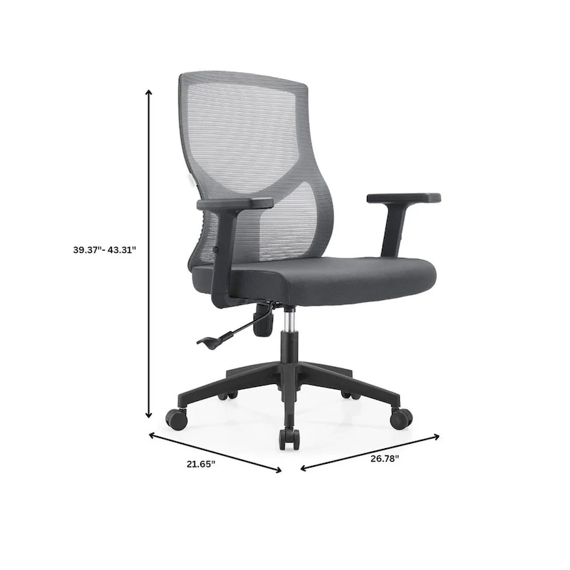Glen Mid-Back Office Chair with Adjustable Height, Swivel and Tilt by LeisureMod