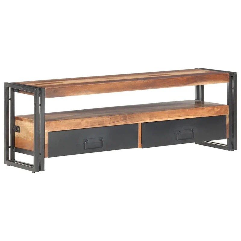 vidaXL TV Stand 47.2x11.8x15.7 Solid Wood with Finish