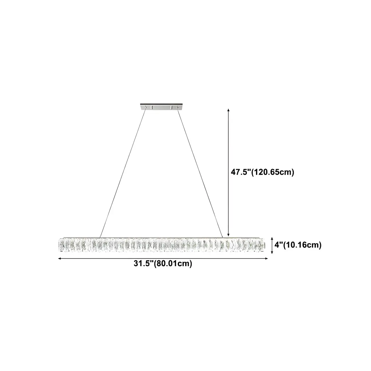 Trendy Modern Crystal Linear Pendant Light