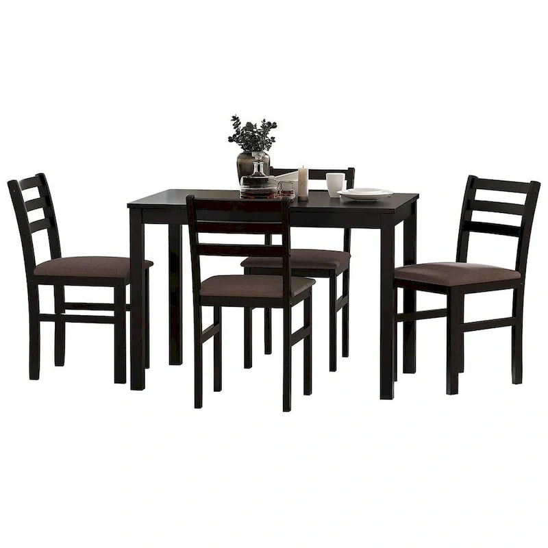 5 PCS Pub Sets Stylish Dining Table Set with 4 Upholstered Chairs