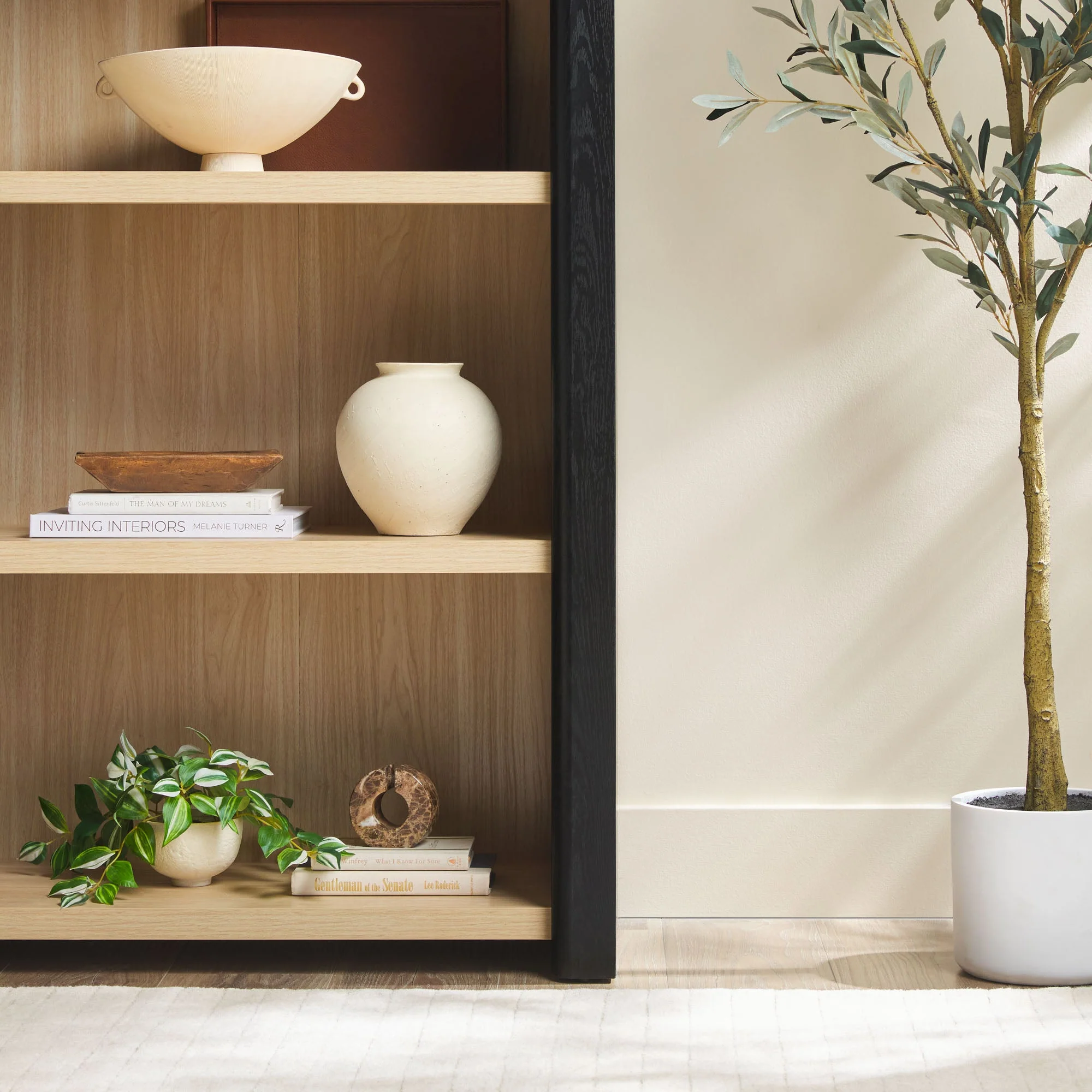 Amira Modern Wood Open Bookshelf