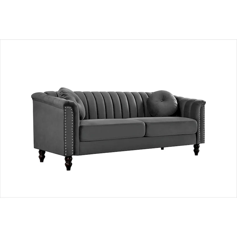 Hills Tufted Back Nailhead 75.2 Sofa
