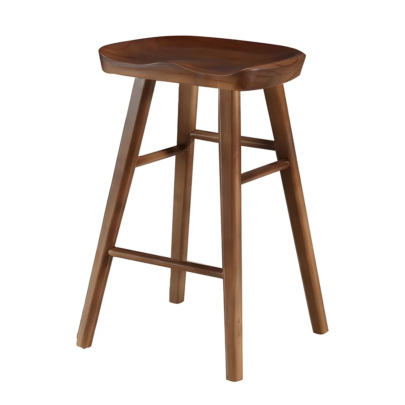 Rustic Saddle Backless Bar Stool Counter Height