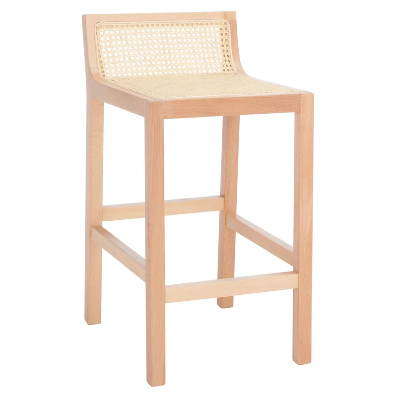 SAFAVIEH Carry Low Back Cane Counter Stool - 16 W x 19 D x 31 H - 16Wx19Dx31H