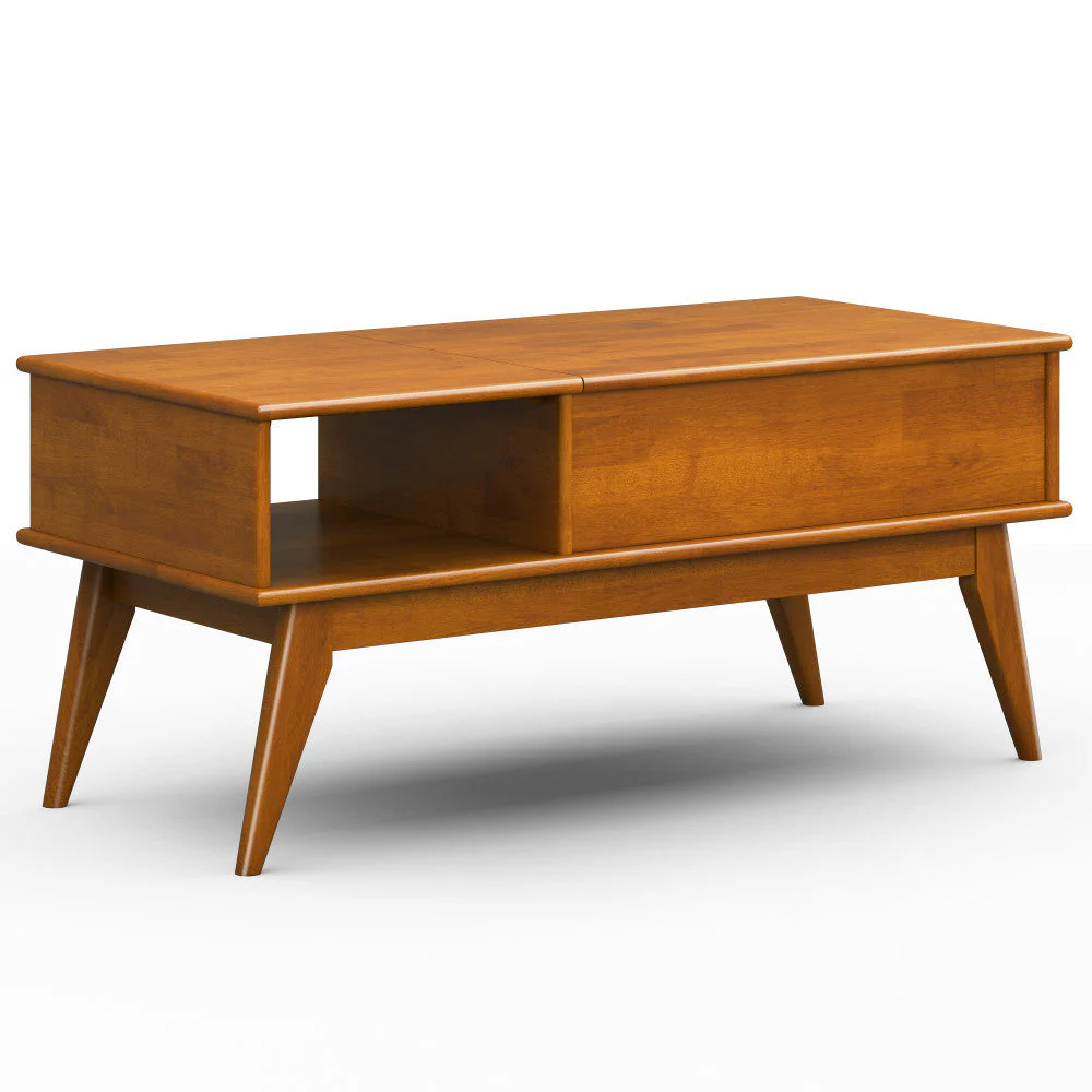 Walker Edison | Mid-Century Teak Wood Lift Top Coffee Table