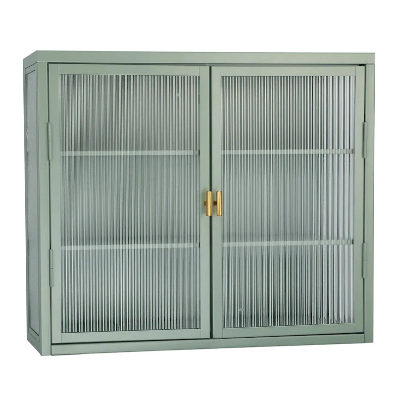Retro Style Glass Door Wall Cabinet