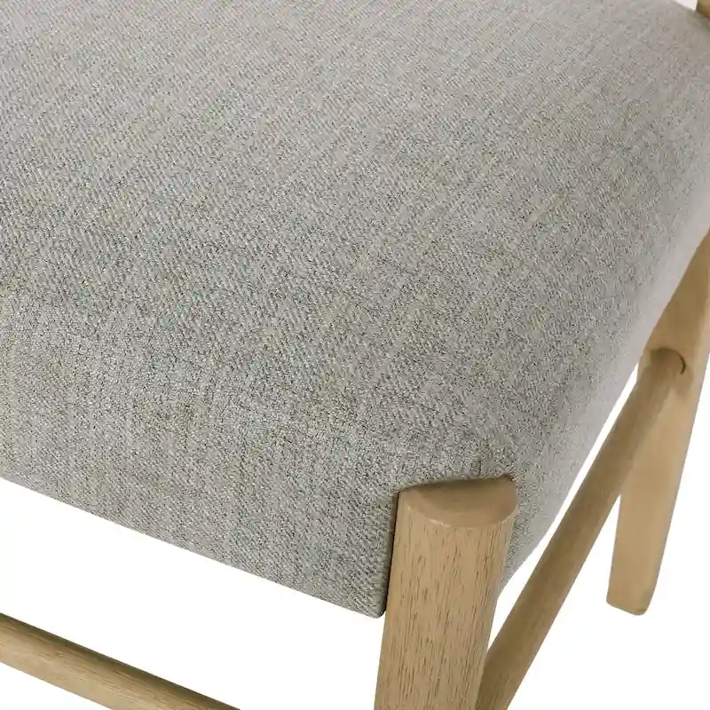 Fescue Fabric and Rubberwood Upholstered Dining Chairs (Set of 2) by Christopher Knight Home