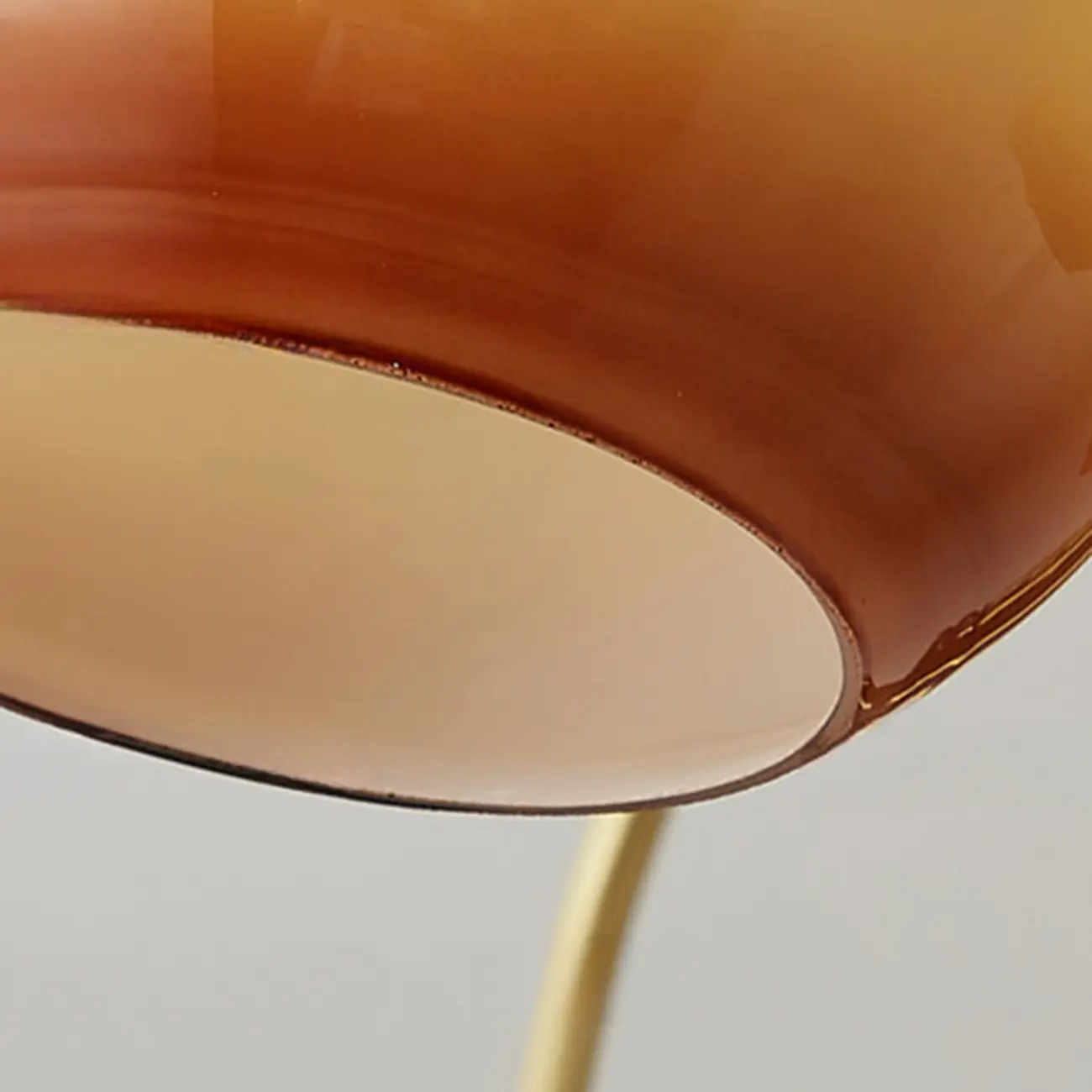 Classic Gold Metal Amber Glass Dome Chandelier