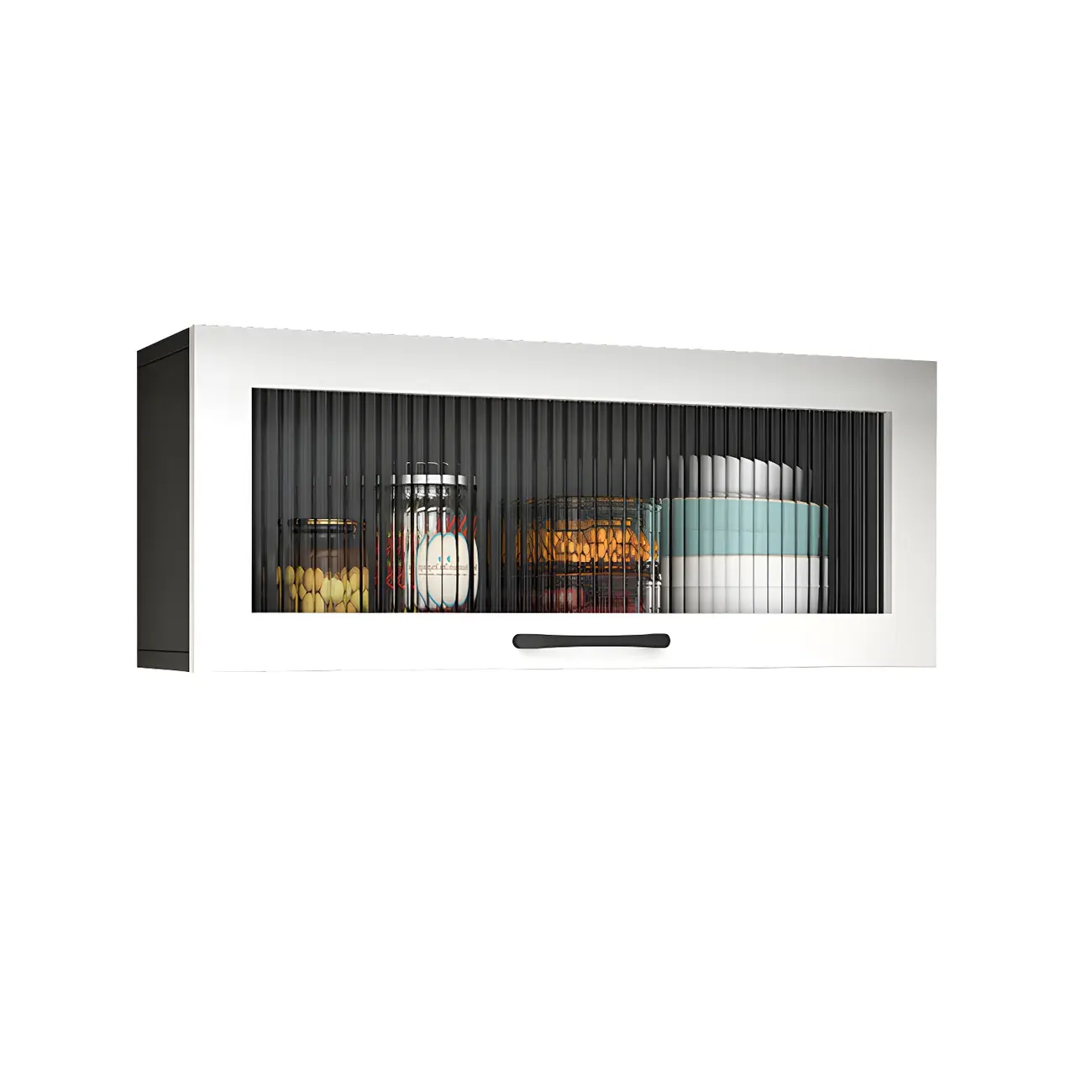 Kitchen White Wood Wall-Mounted Storage China Cabinets