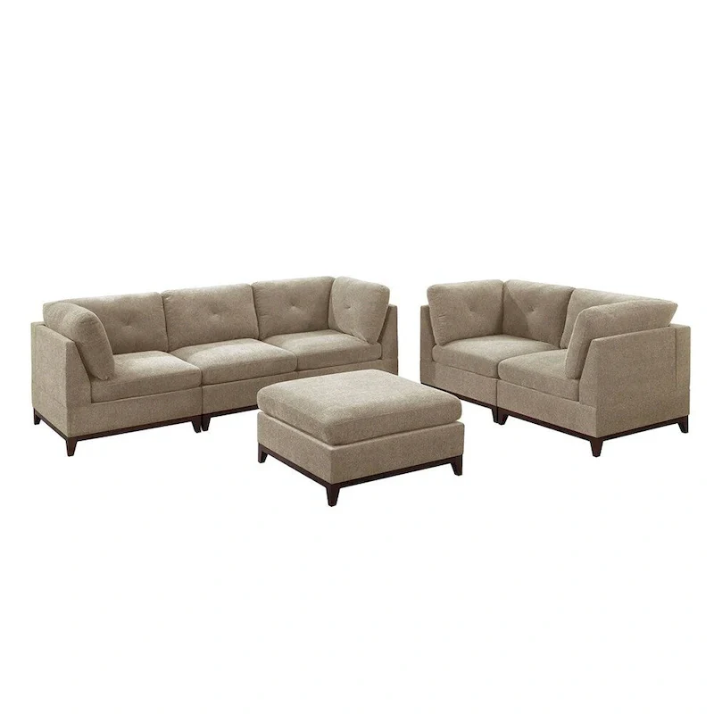 6 Piece Chenille Modular Sofa Set