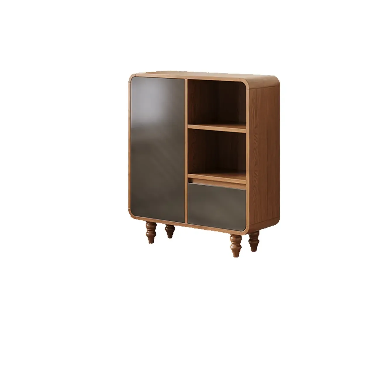 Mid-Century Modern Wooden Vertical Display Bookcase