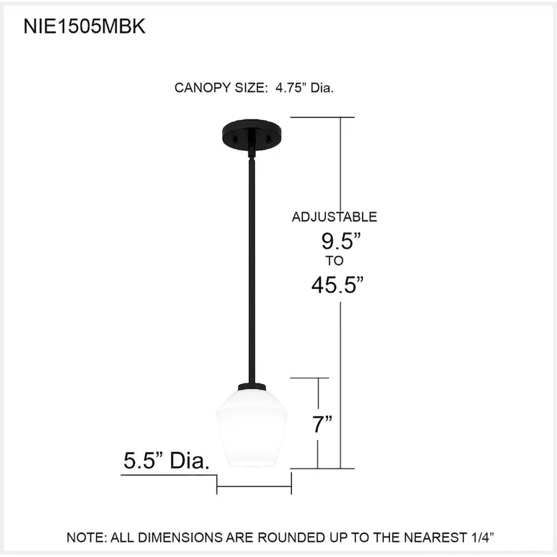 Nielson 1-Light Matte Black Mini Pendant Light