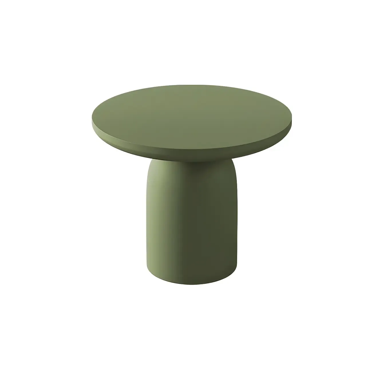 White Round Modern Drum Wood Coffee Table