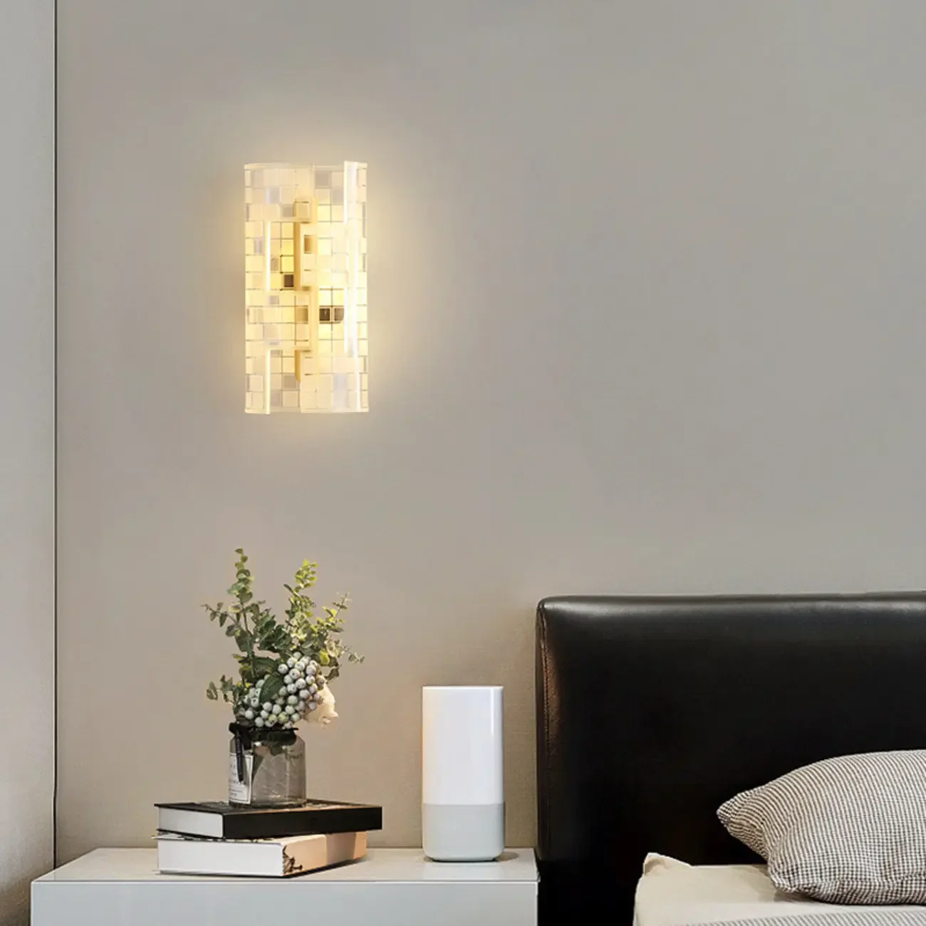 Modern Clear Acrylic Gold Ambient Wall Sconce
