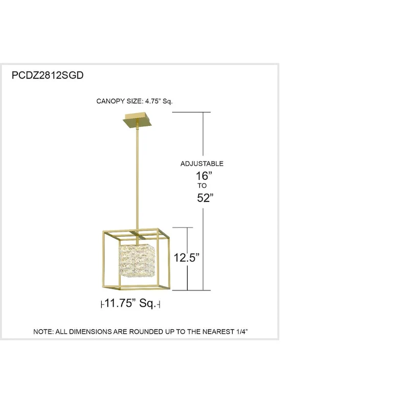 Dazzle Integrated LED Soft Gold Pendant - Soft Gold