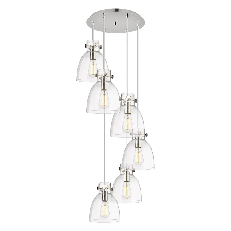 Innovations Lighting Newton Bell - 6 Light 8  Cord Hung Multi Pendant - 14  Canopy