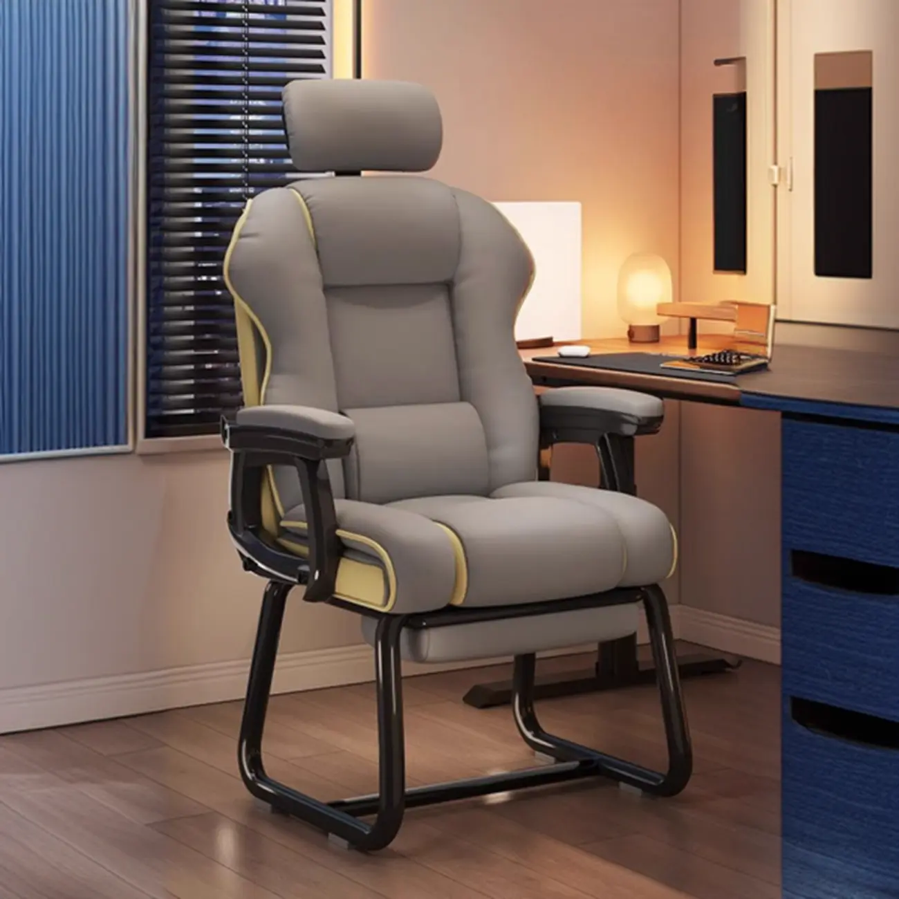 Yellow High-Back Leather Ergonomic Executive Chair