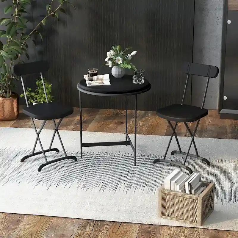 Gymax 4-Pack Folding Chair w/ Metal Curved Feet Wide Seat & Ergonomic