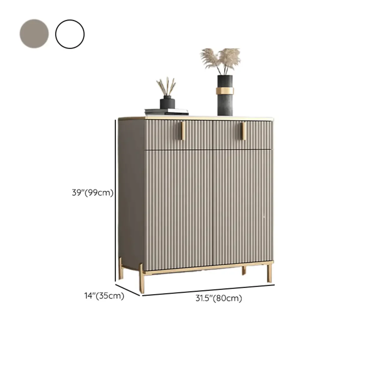 Glam Light Coffee Wood Entryway Shoe Cabinet