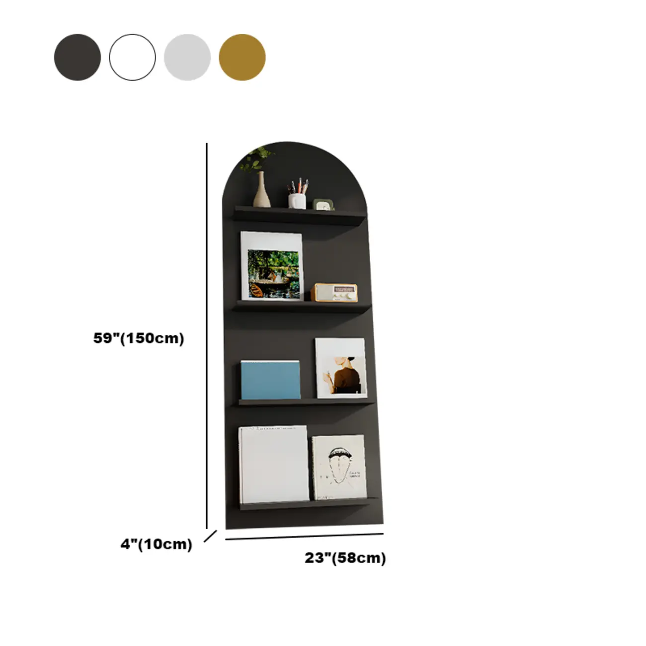 Scandinavian Solid Wood 4-Tier Ladder Bookcase