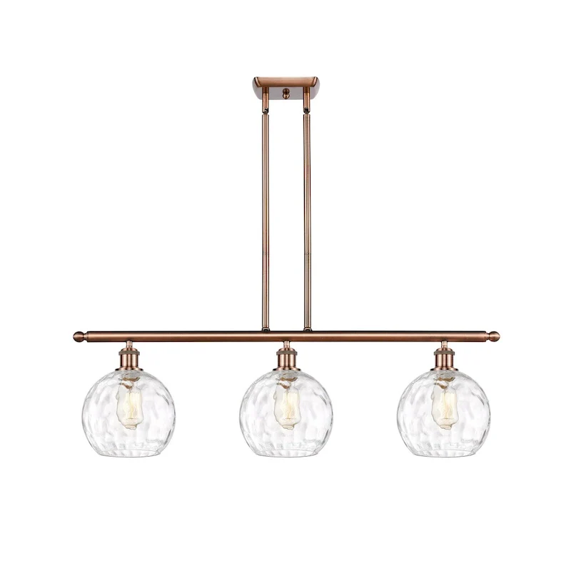 Innovations Lighting Athens Water Glass 3 Light 36  Island Light - 8  Shade