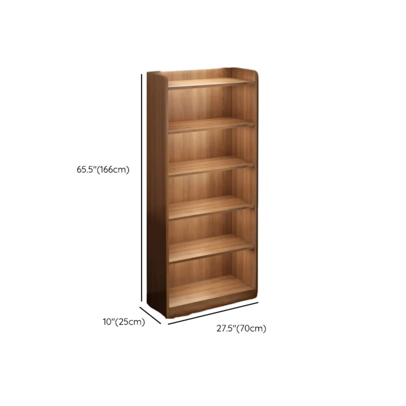 Brown Vertical Multi Tier Closed Back Wood Bookshelves