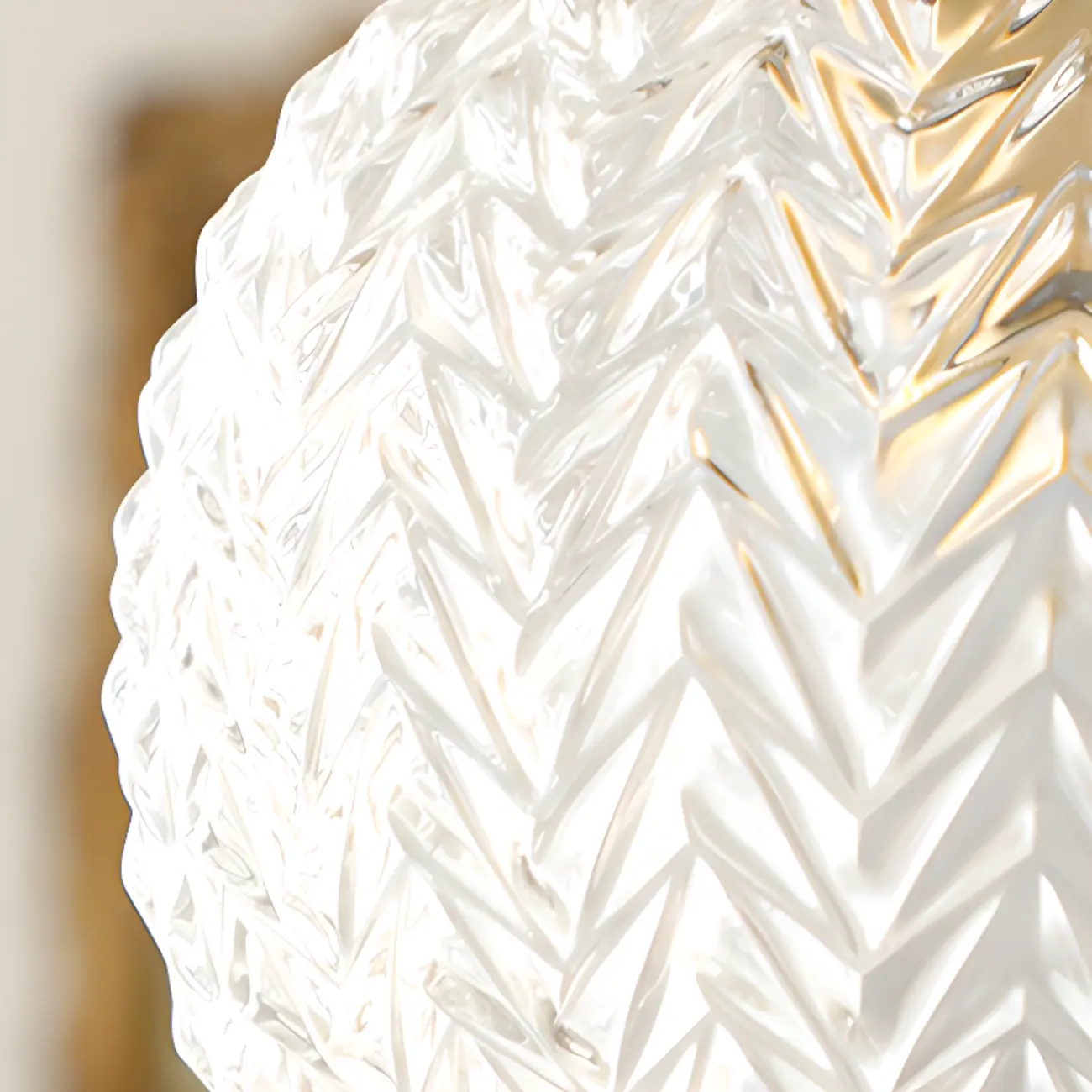 Modern Gold Carved Glass Globe Pendant Light