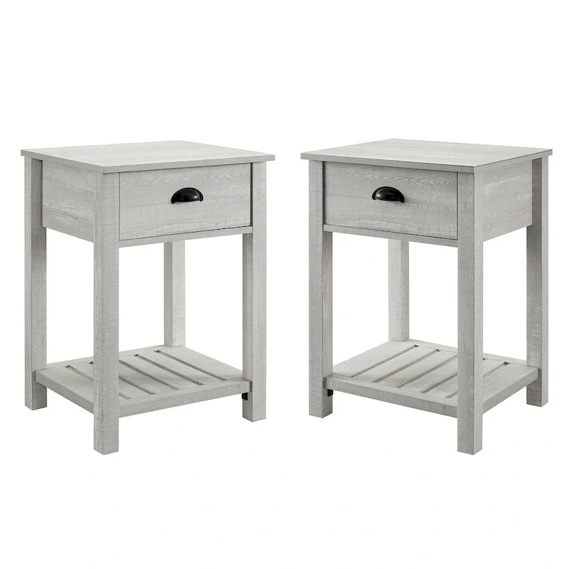 One-Drawer Farmhouse Nightstand, Set of 2