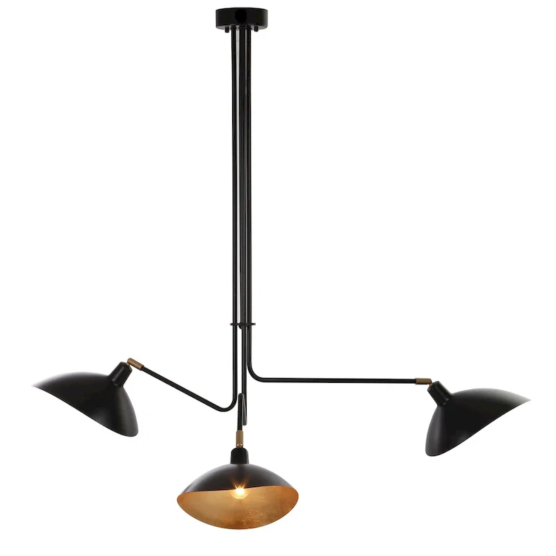 SAFAVIEH Lighting Felisha 3-Light Black Metal Pendant - 39  W x 39  D x 46  H - 39Wx39Dx46H