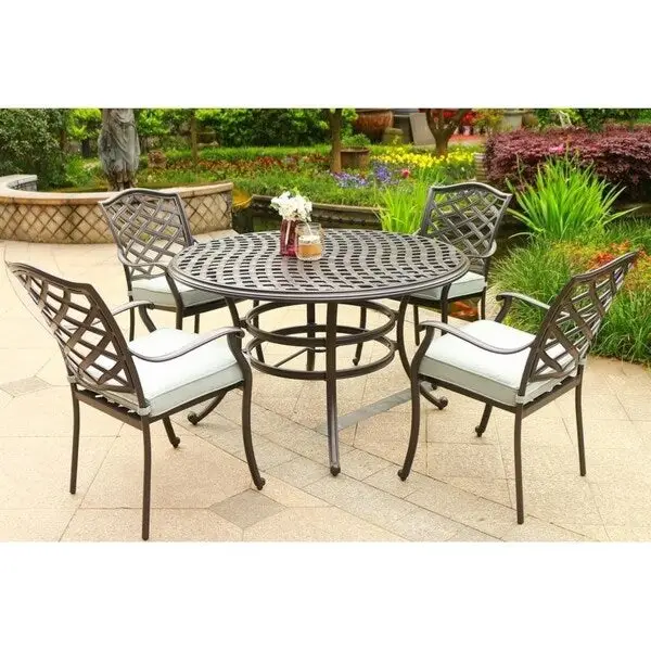 Arcadia 5-piece Outdoor Aluminum Dining Set with Cushions