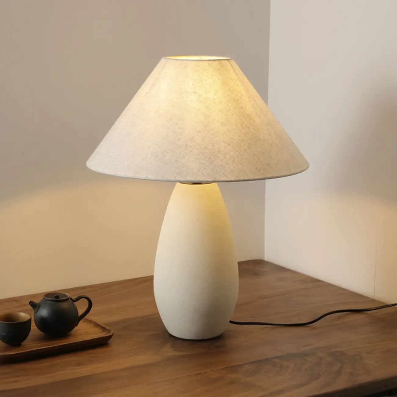 Elegant Ceramic Table Lamp with Fabric Shade