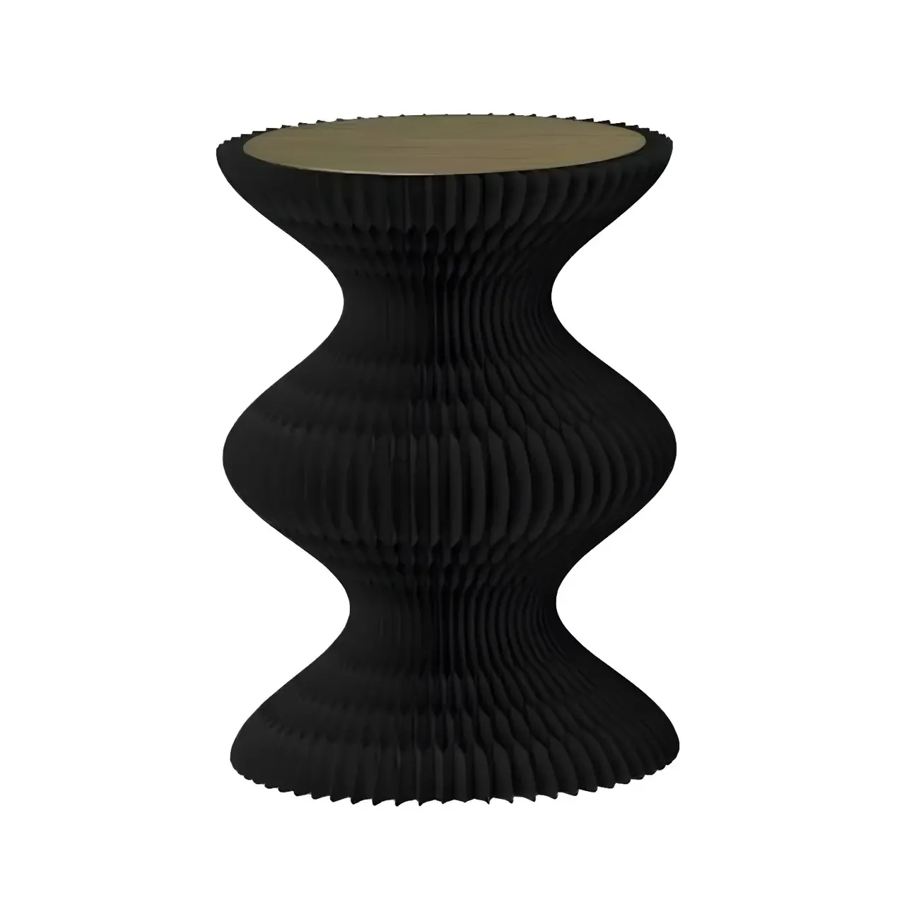 Round Metal Foldable End Table with Pedestal Base