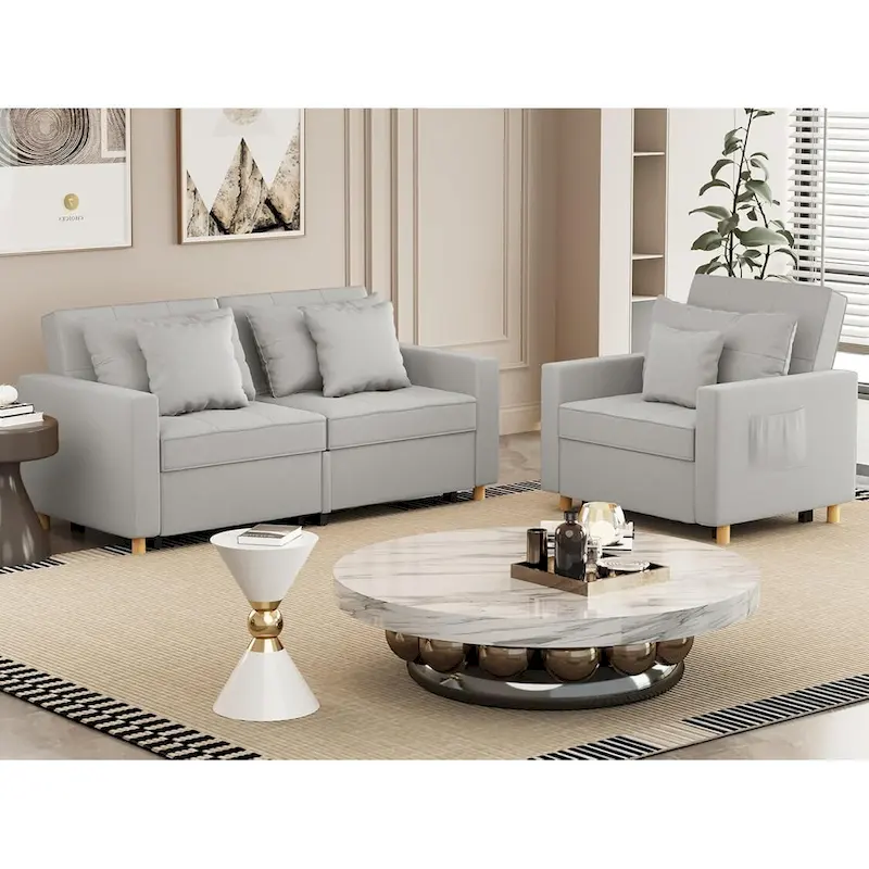 AECOJOY 3-in-1 Sofa Bed Double Sleeper Chair Bed