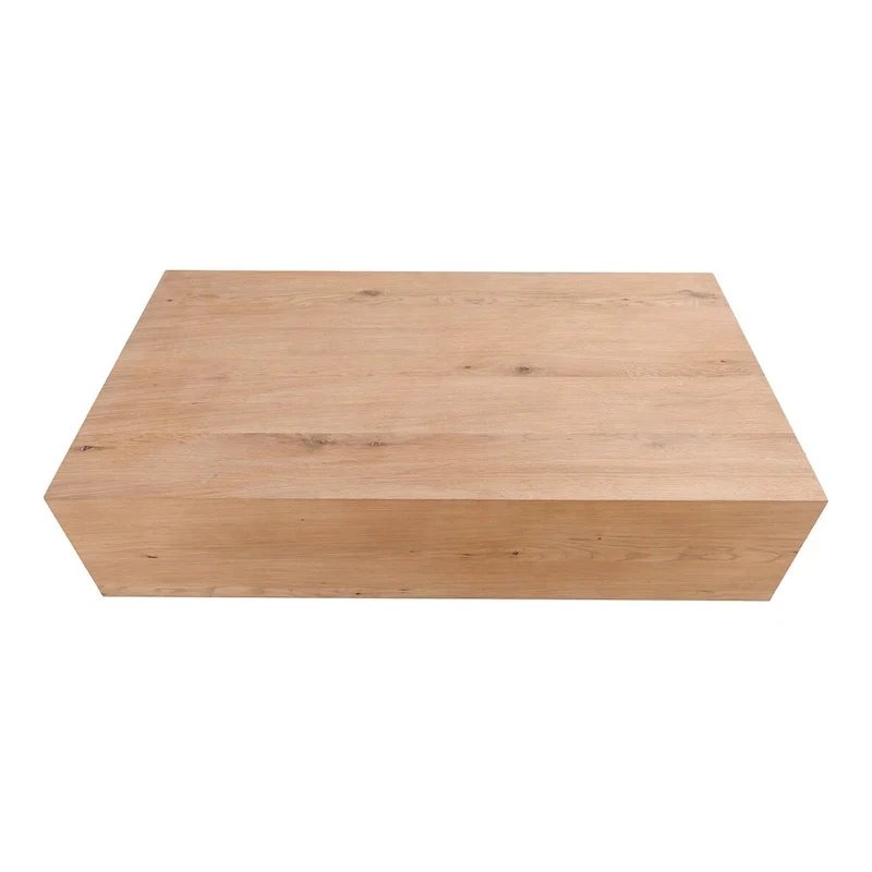Aurelle Home Rustic Oak Rectangular Coffee Table