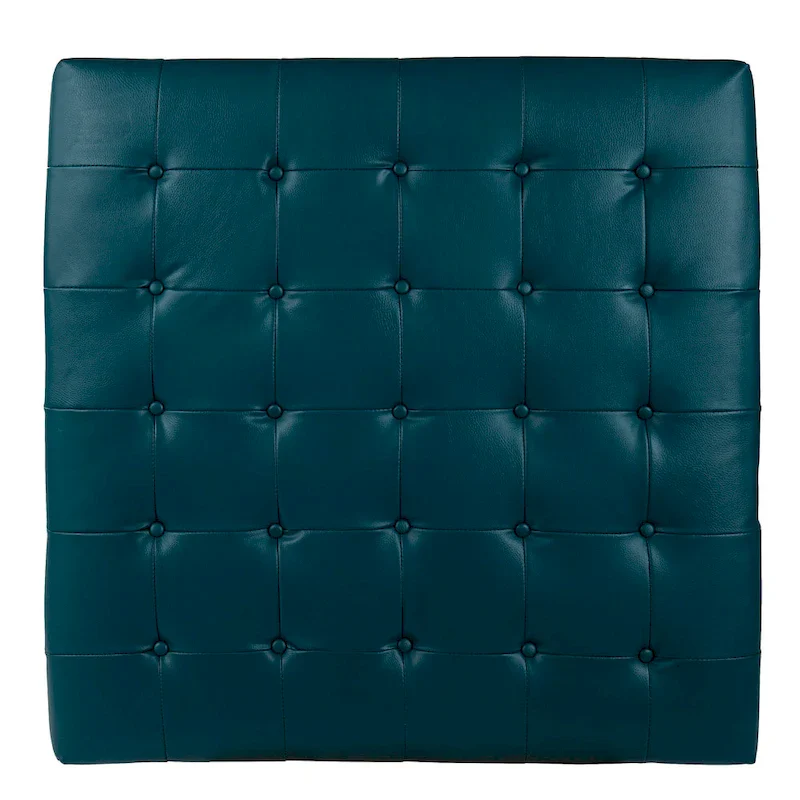 SEI Furniture Healy Faux Leather Tufted Ottoman
