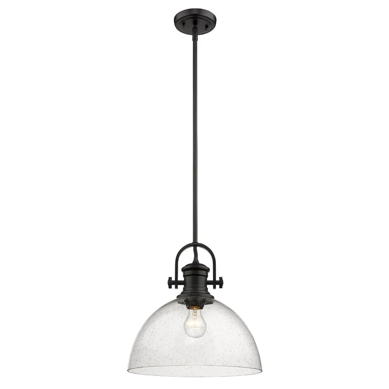 Carbon Loft Barton 1-light Pendant with Seeded Glass