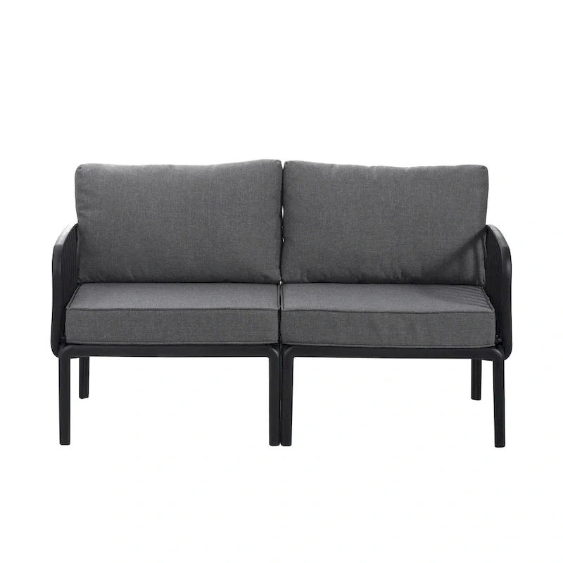 Christopher Knight Home - Afra 3-Piece Modern Patio Conversation Set with Waterproof Cushions