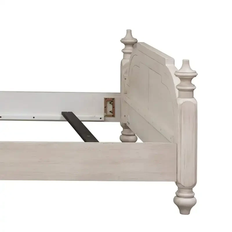 Farmhouse Reimagined Antique White with Chestnut King Poster Bed