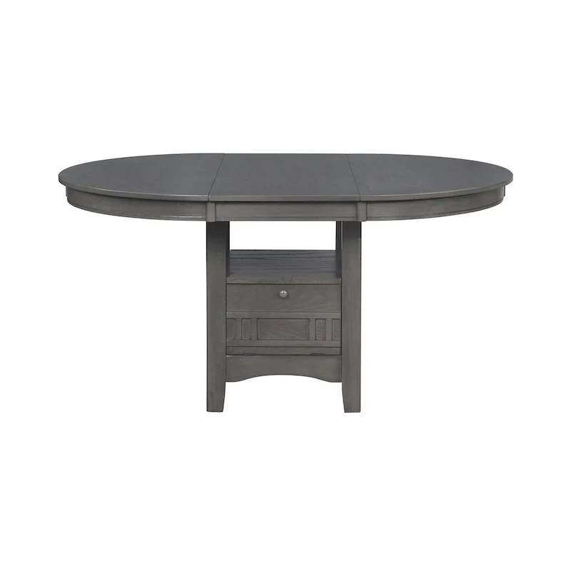 Wood Dining Table With Storage in Medium Grey