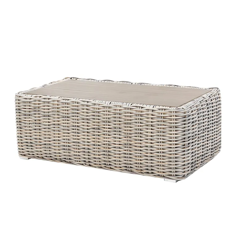 Hawaii Three-Tone Wicker Gray/Off White/Beige Coffee Table