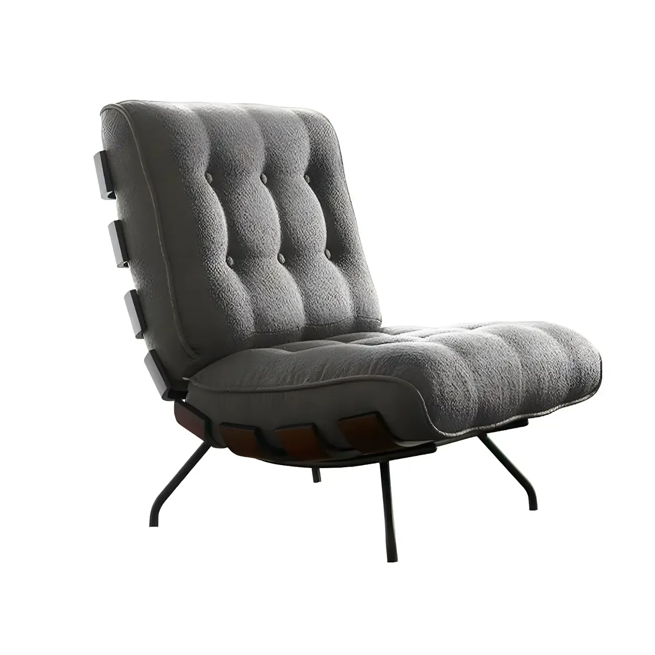 Traditional Tufted Mohair Reclining Accent Chair