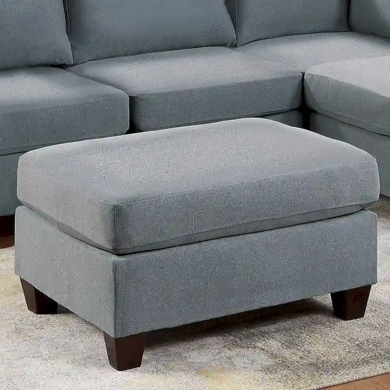 Linen Like Fabric Ottoman