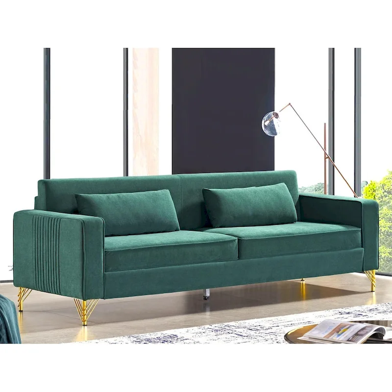 Modern Velvet Upholstered Living Room Sofa
