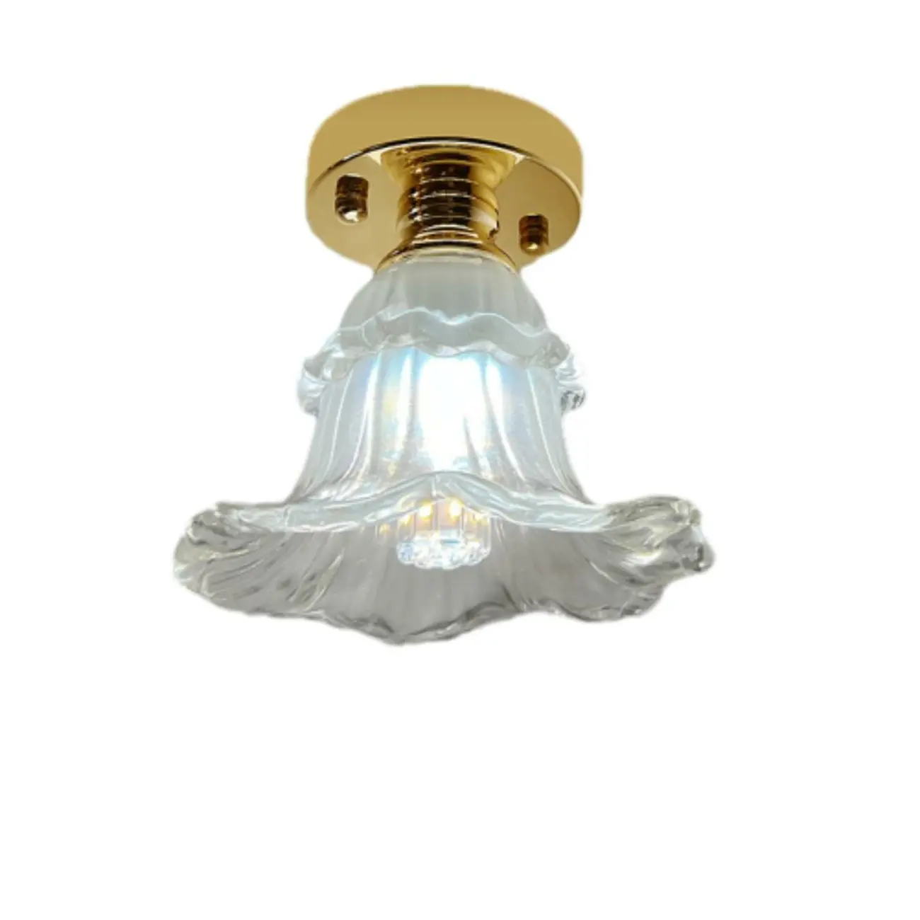 Vintage Wavy-Shaped Semi Flush Ceiling Light for Living Area