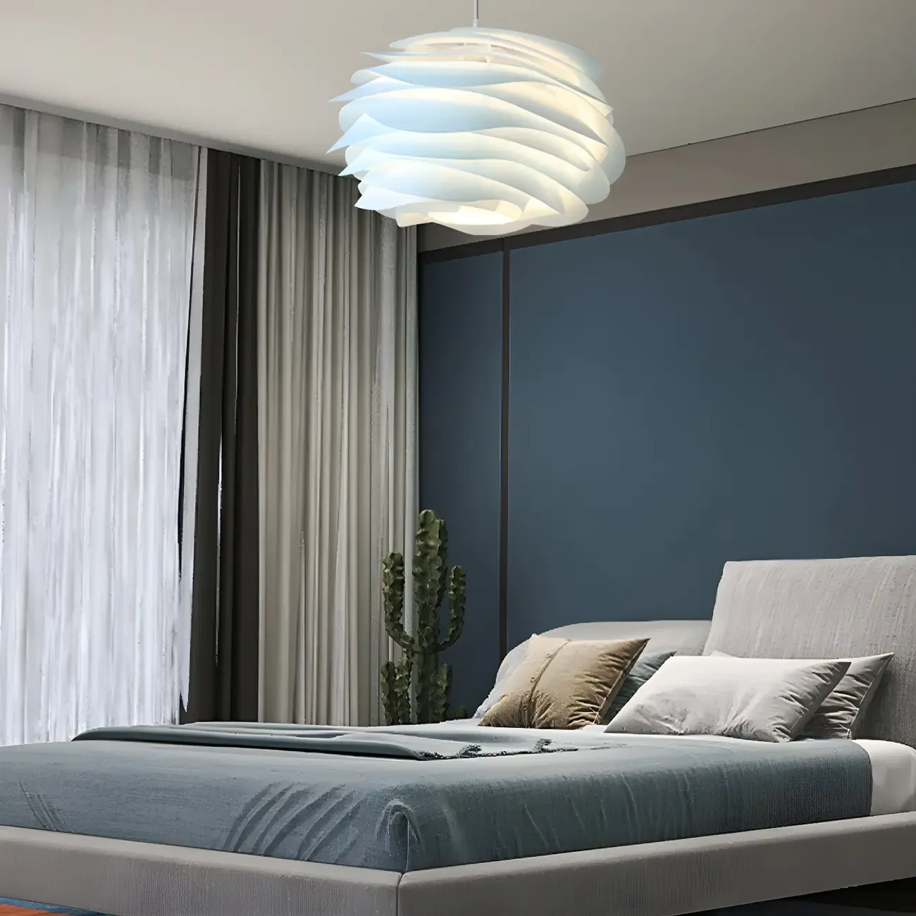 Modern Bedroom LED Pendant light with Adjustable Length