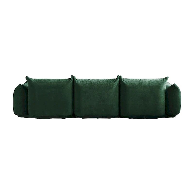 104 L-shape Chenille Modular Sofa Modern Sectional Semi-firm Sofa Couch with Ottoman