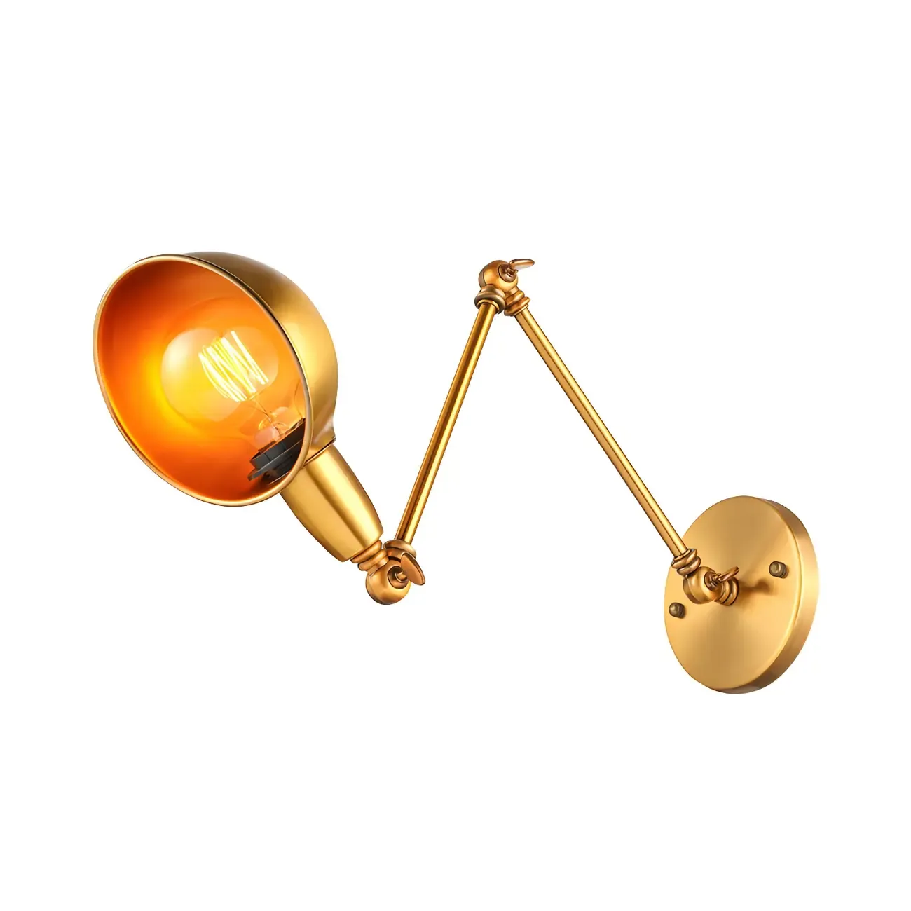 Retro Dome Metal Swing Arm Wall Light