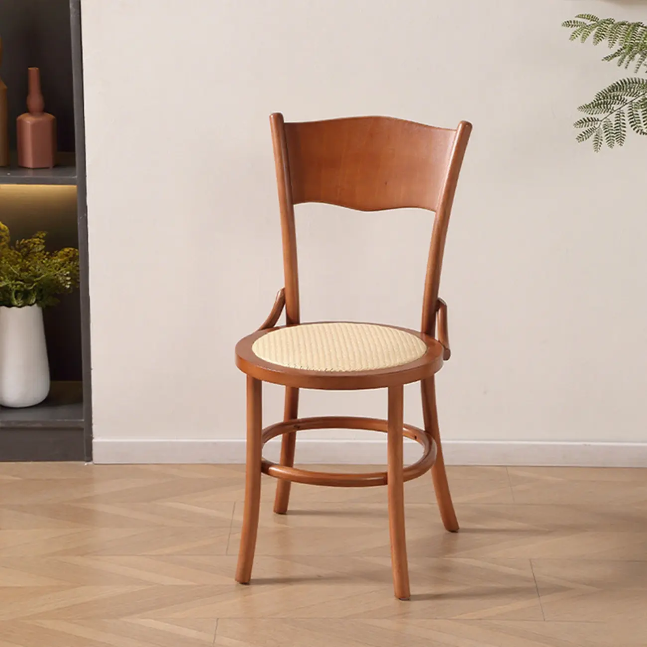 Mid-Century Modern Round Wood Dining Chair